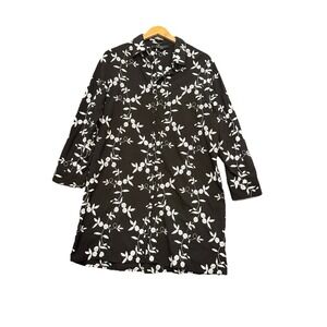 Calessa Tunic‎ Shirt Dress Button Front Large Embroidered Artsy Lagenlook Lagom